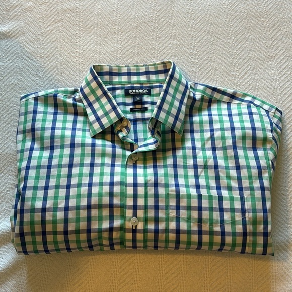 Bonobos  100% Cotton Plaid Wrinkle Free Button Down‎ Shirt - Picture 2 of 10
